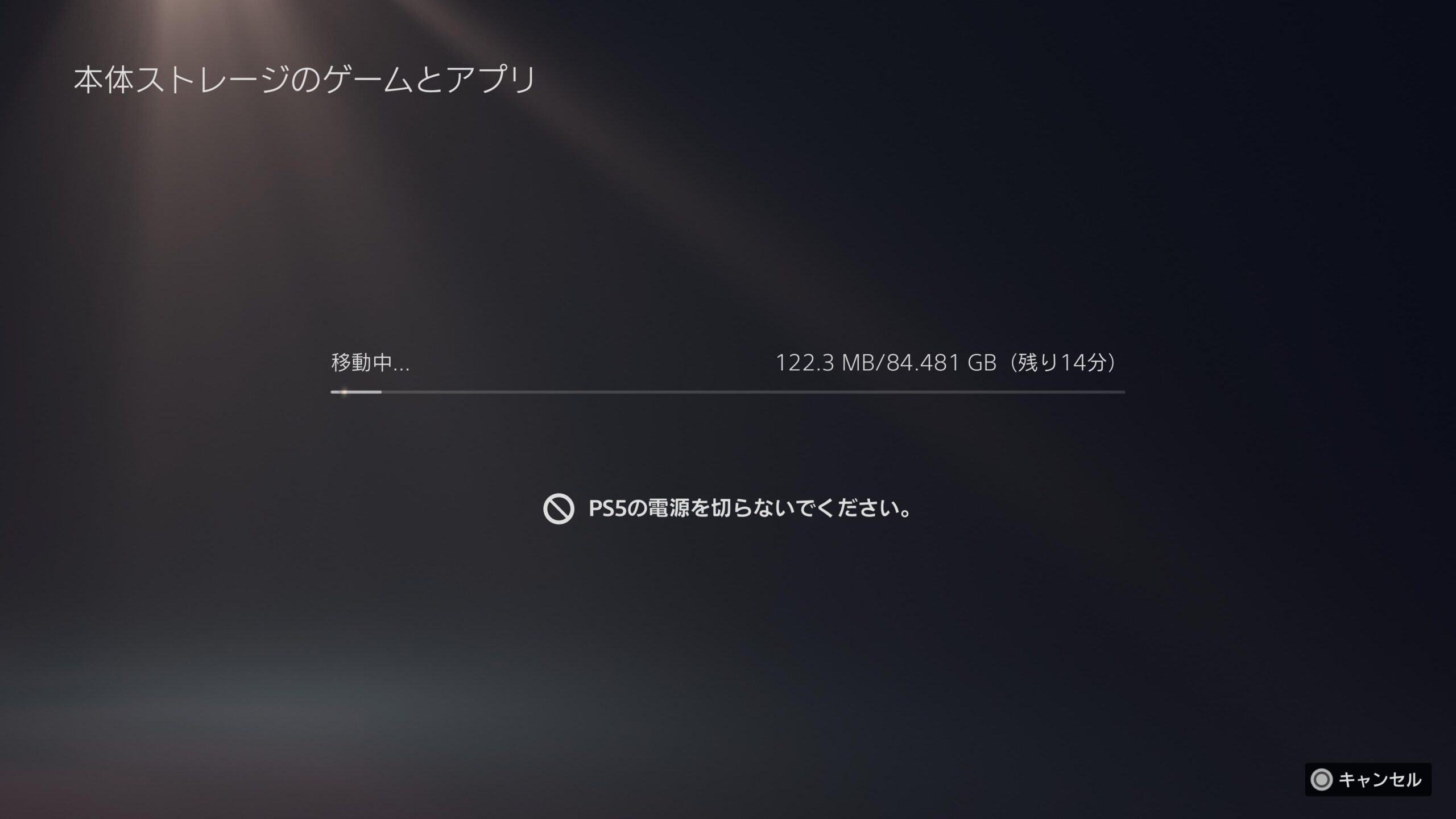 SAROSをM.2 SSDへ移動している画面